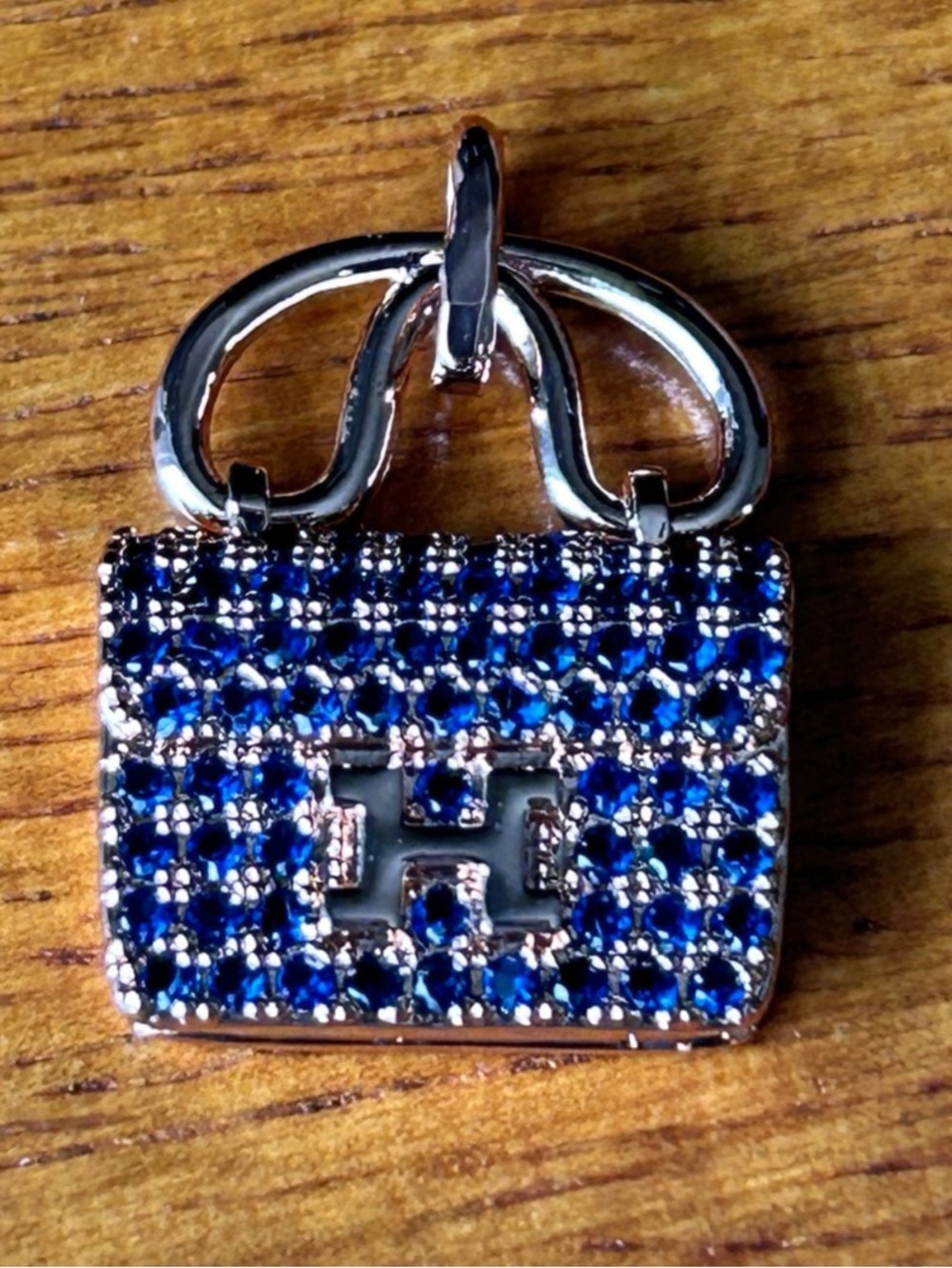 New blue & gold bag pendant